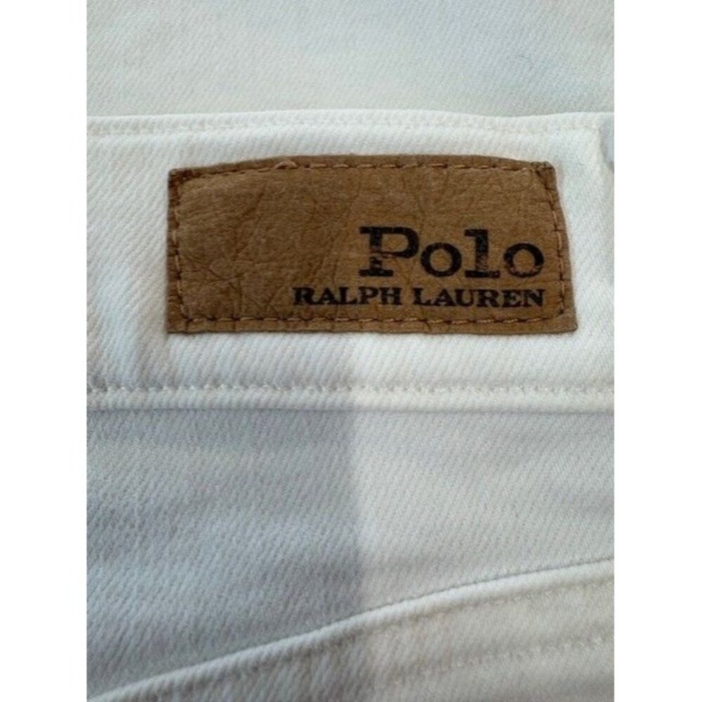 Polo Ralph Lauren White Denim Button-Front Skirt With Back Pockets Size 10 - Picture 6 of 7
